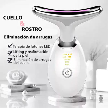 MASAJEADOR FACIAL Y CUELLO CON LUZ LED