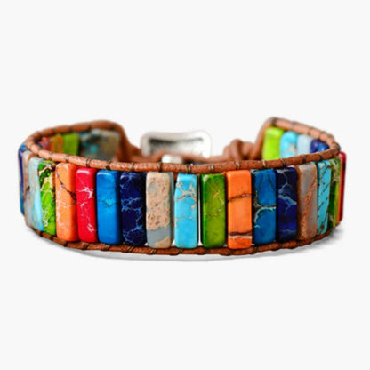 Pulsera 7 Chakras CUERO + Caja regalo